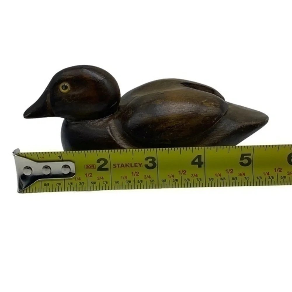 Vintage Wood Duck Decoy Hand Craved with Glass Eyes